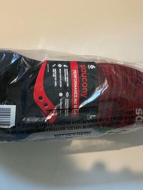 Saucony Men’s No-Show Athletic Socks - Red and Black